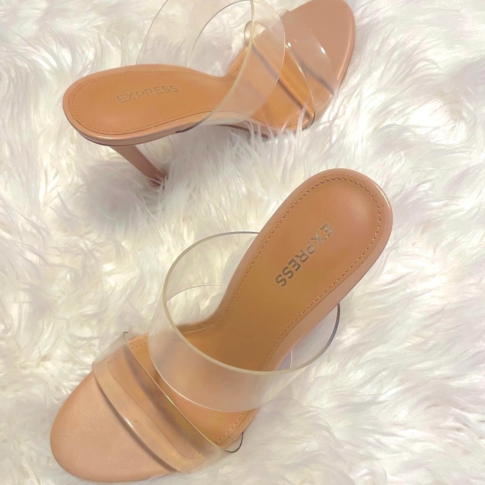 Express Clear Strappy Heels